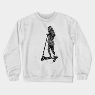 Little girl with scooter Crewneck Sweatshirt